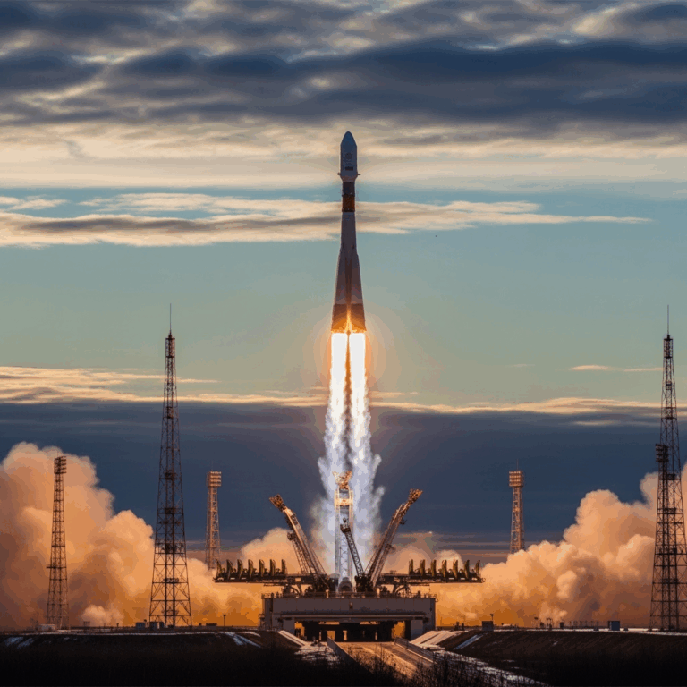 Illustration for: Russian Rocket Launches Defense and Research Satellites