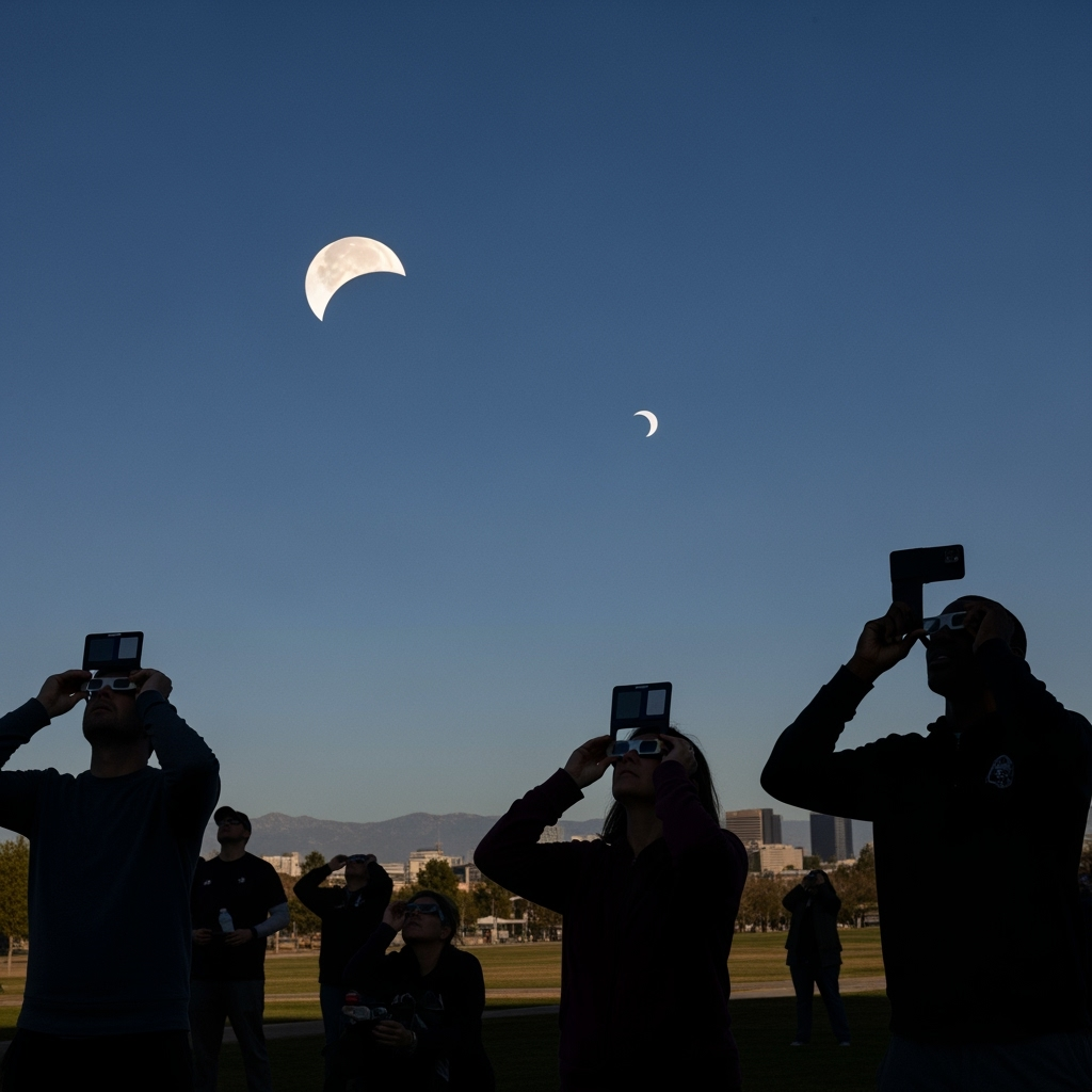 Illustration for: Partial Solar Eclipse Viewing in 2025