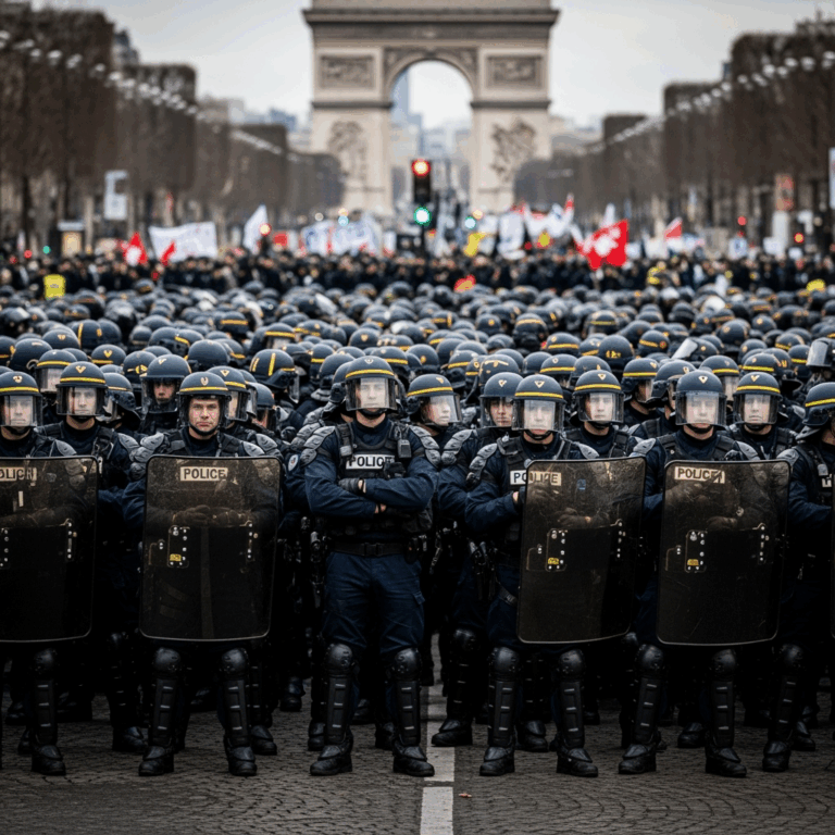 Illustration for: France Mobilizes 80,000 Police for Protests