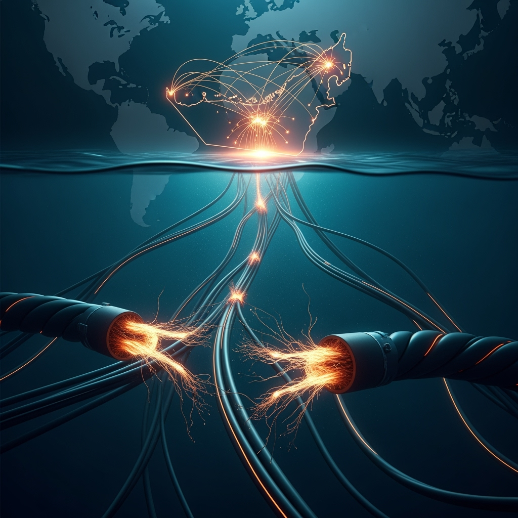 Illustration for: UAE Faces Internet Disruptions from Red Sea Cable Cuts
