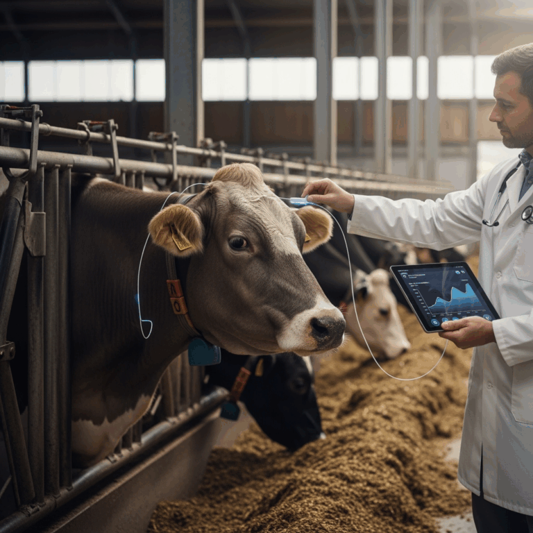 Illustration for: Neural Stimulation for Cows Boosts Health and Productivity