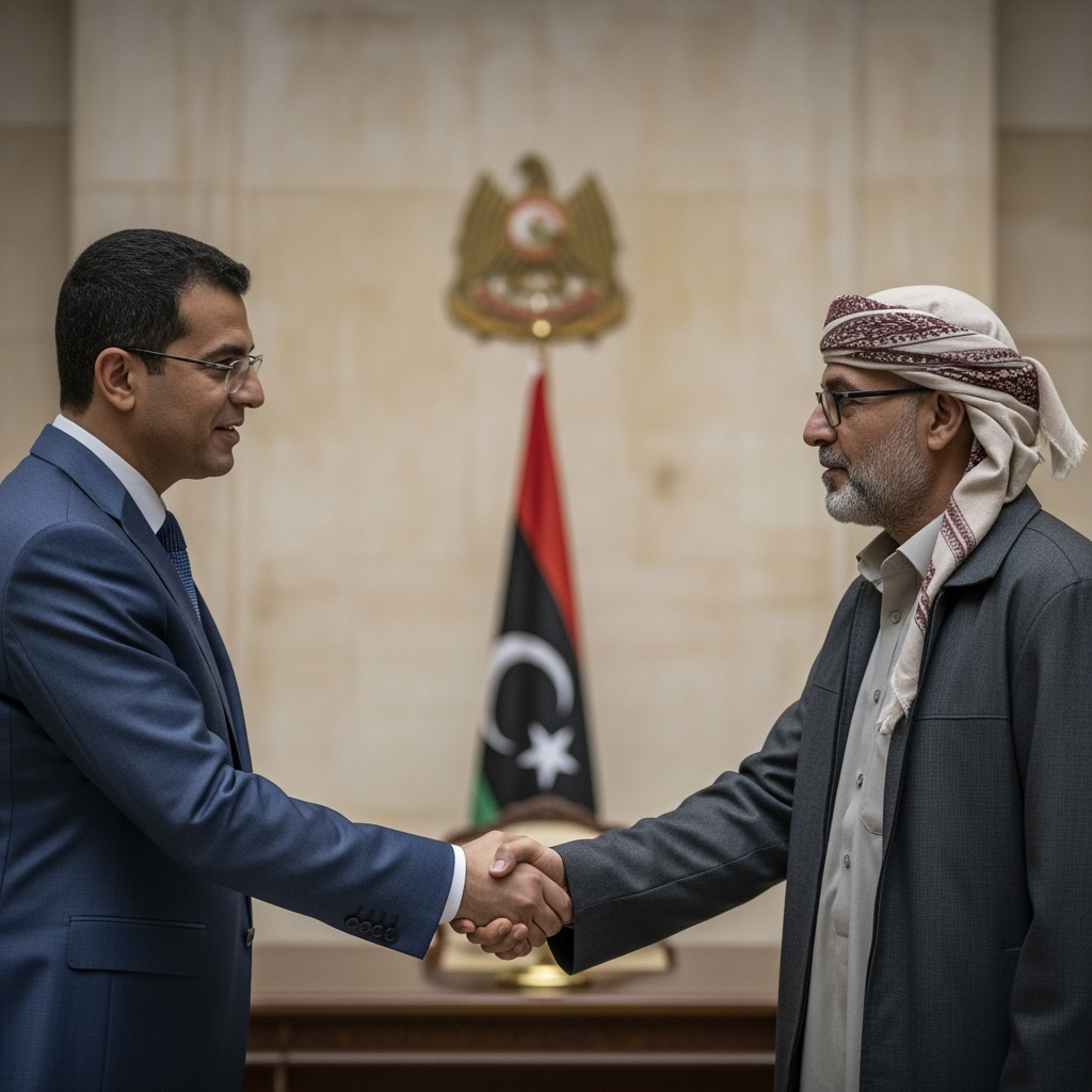 Illustration for: Libya's Tripoli Government Reaches Accord with Radaa
