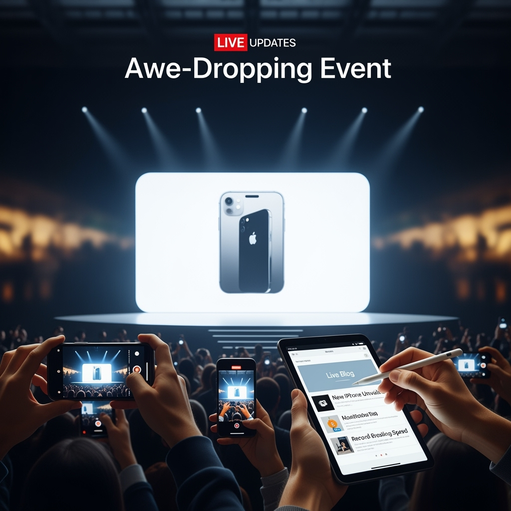 Illustration for: Live Updates from Apple's 'Awe Dropping' Event