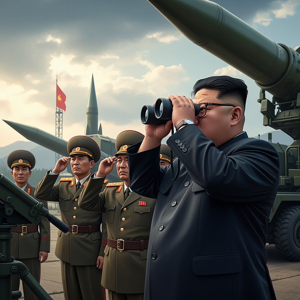 Illustration for: Kim Jong Un Oversees Strategic Defense Test