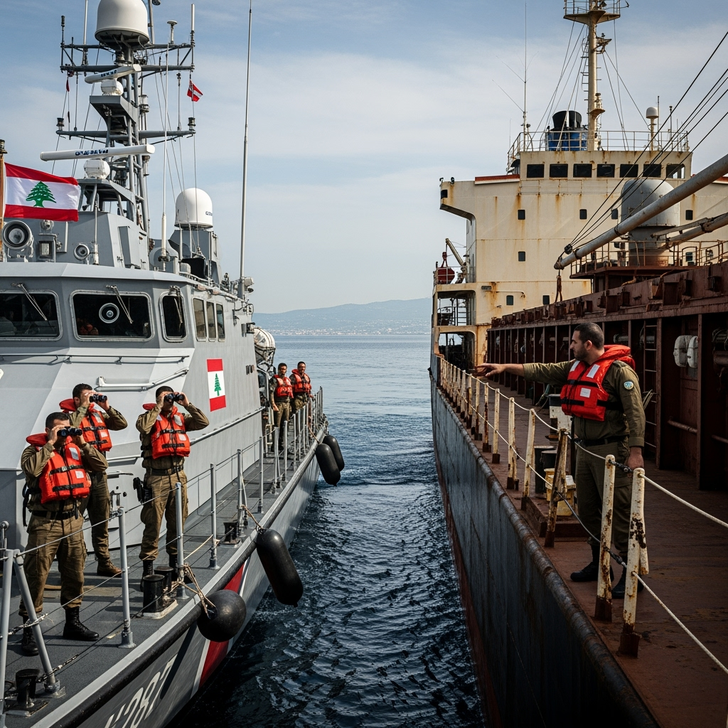 Illustration for: Lebanese Army Detains Ship Off Coast