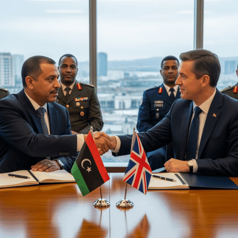Illustration for: Libya-UK Discuss Military Partnership Enhancement
