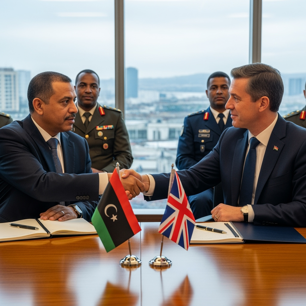 Illustration for: Libya-UK Discuss Military Partnership Enhancement
