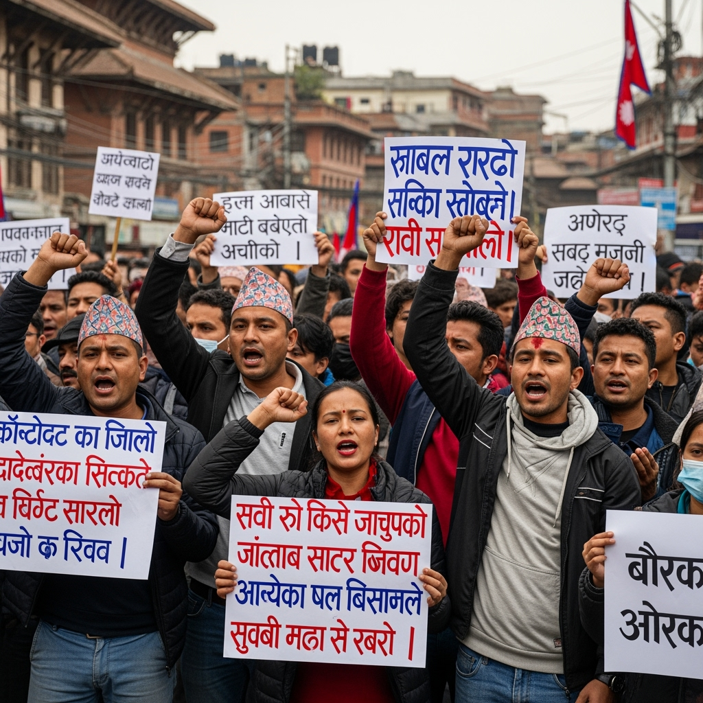 Illustration for: Protests in Nepal: 51 Dead as Unrest Escalates