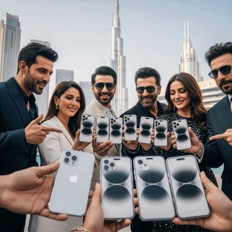 Illustration for: Bollywood Stars Flaunt New iPhone 17 in Dubai