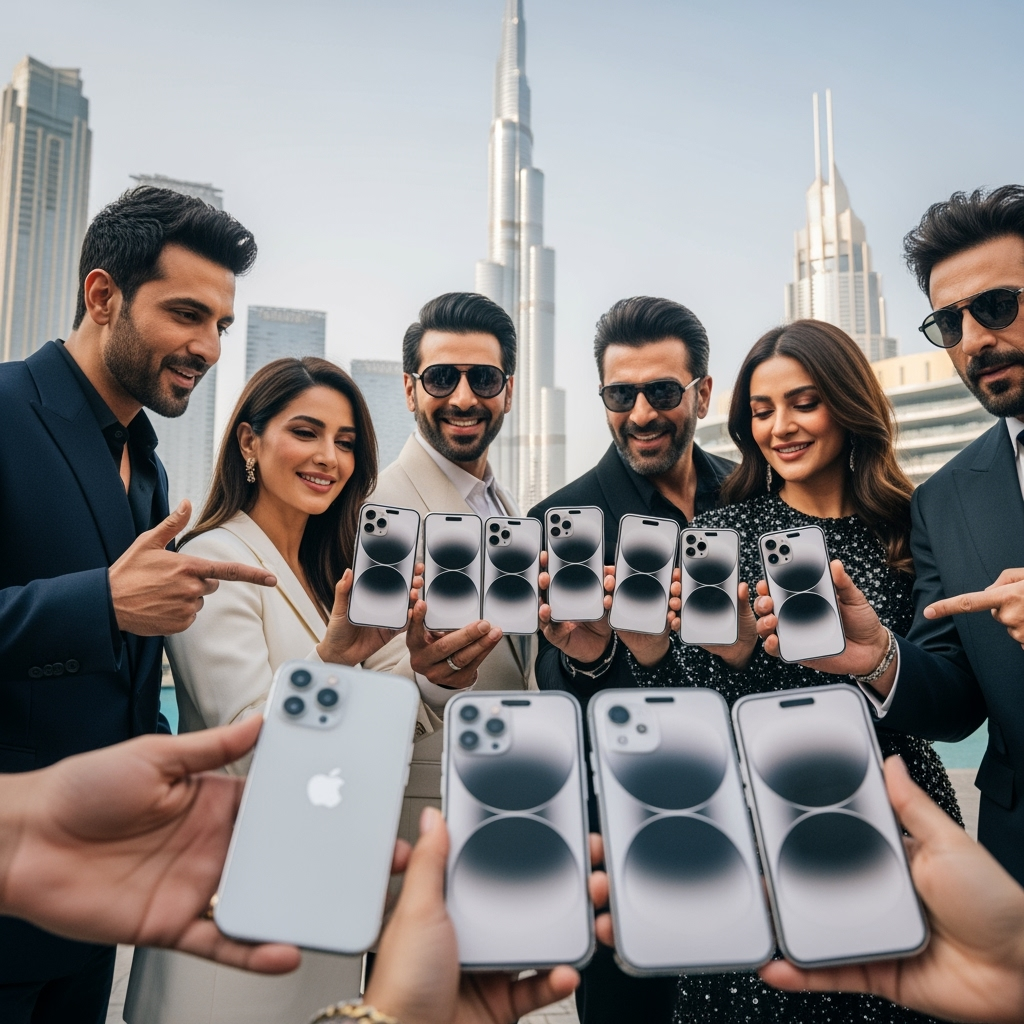 Illustration for: Bollywood Stars Flaunt New iPhone 17 in Dubai