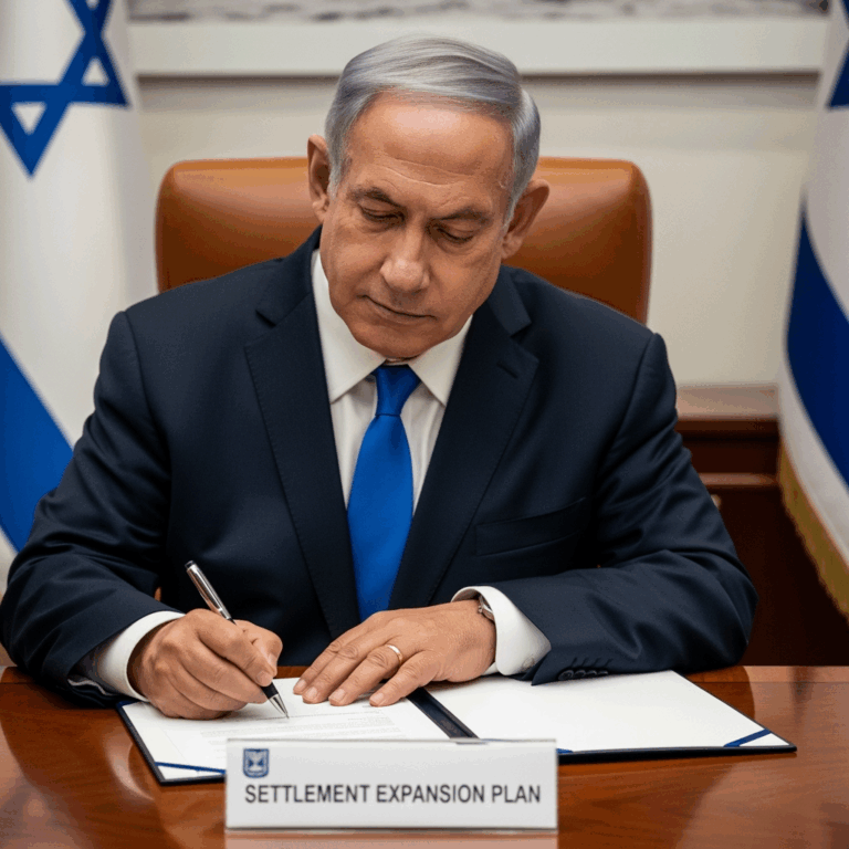 Illustration for: Netanyahu Signs Settlement Expansion Plan