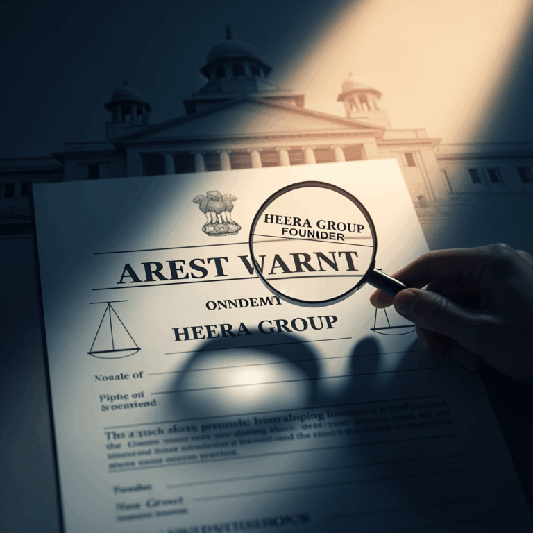 Illustration for: India's ED Seeks Arrest of Heera Group Founder