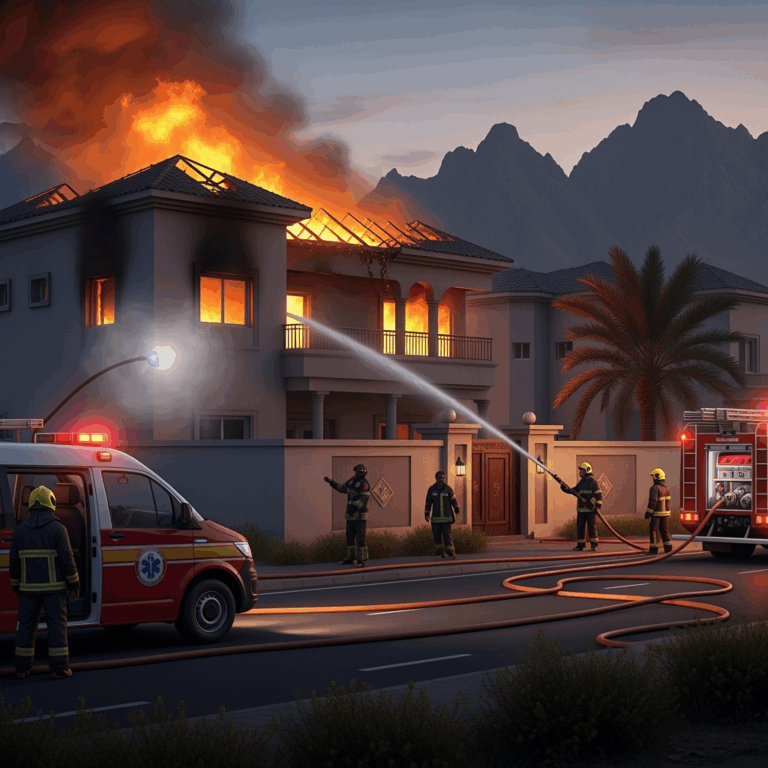 Illustration for: Gas Leak Sparks Villa Fire in Khor Fakkan