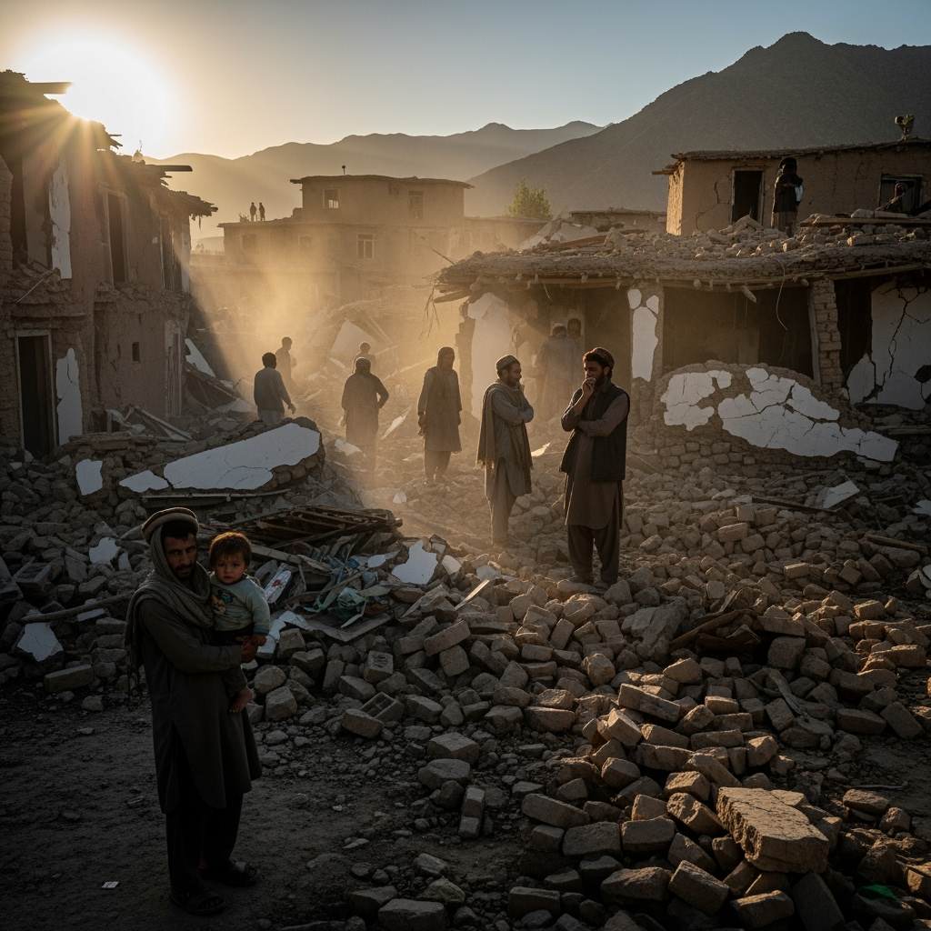 Illustration for: Afghanistan Aftershocks Heighten Fears of More Destruction
