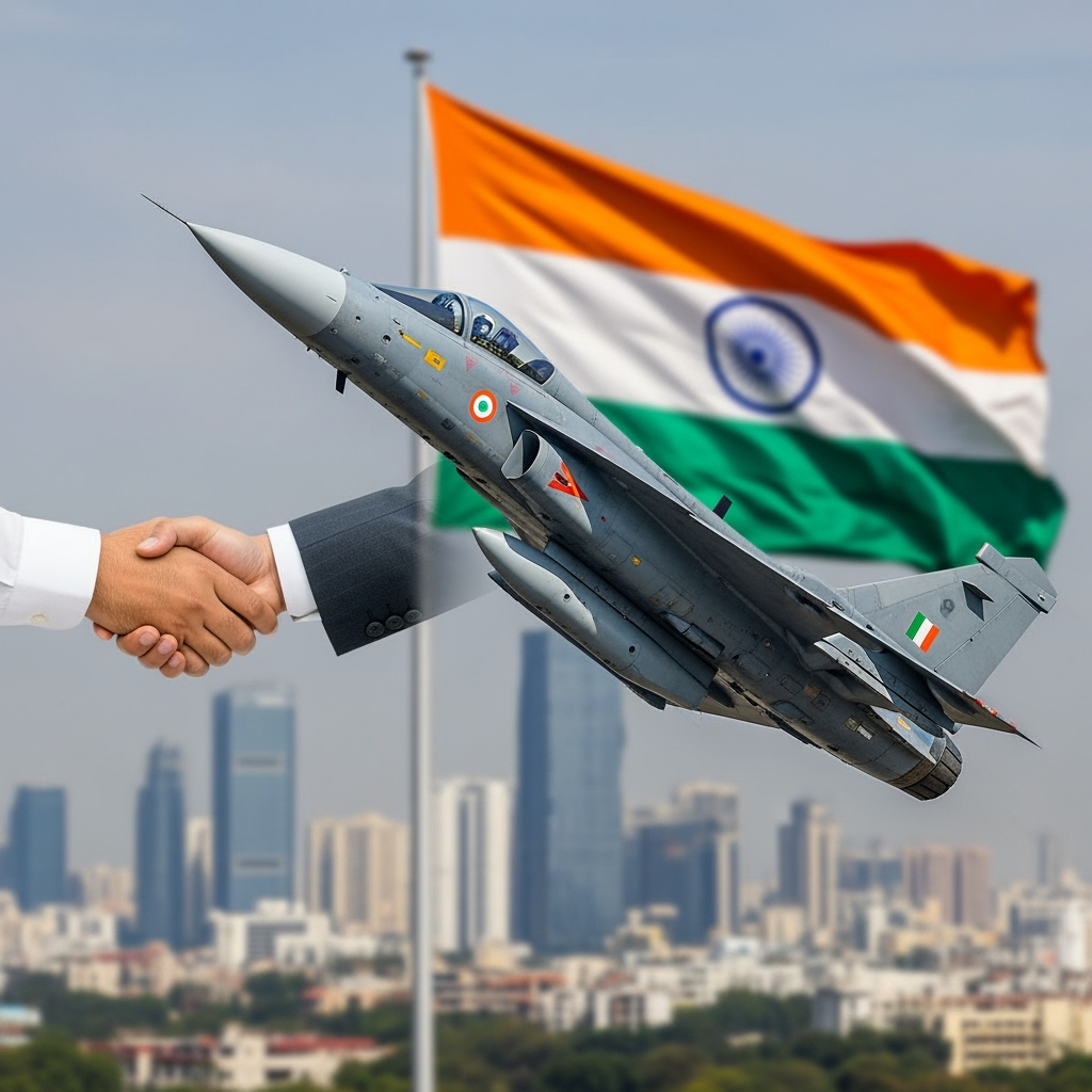 Illustration for: India Secures $7.03B Tejas Jet Deal with HAL