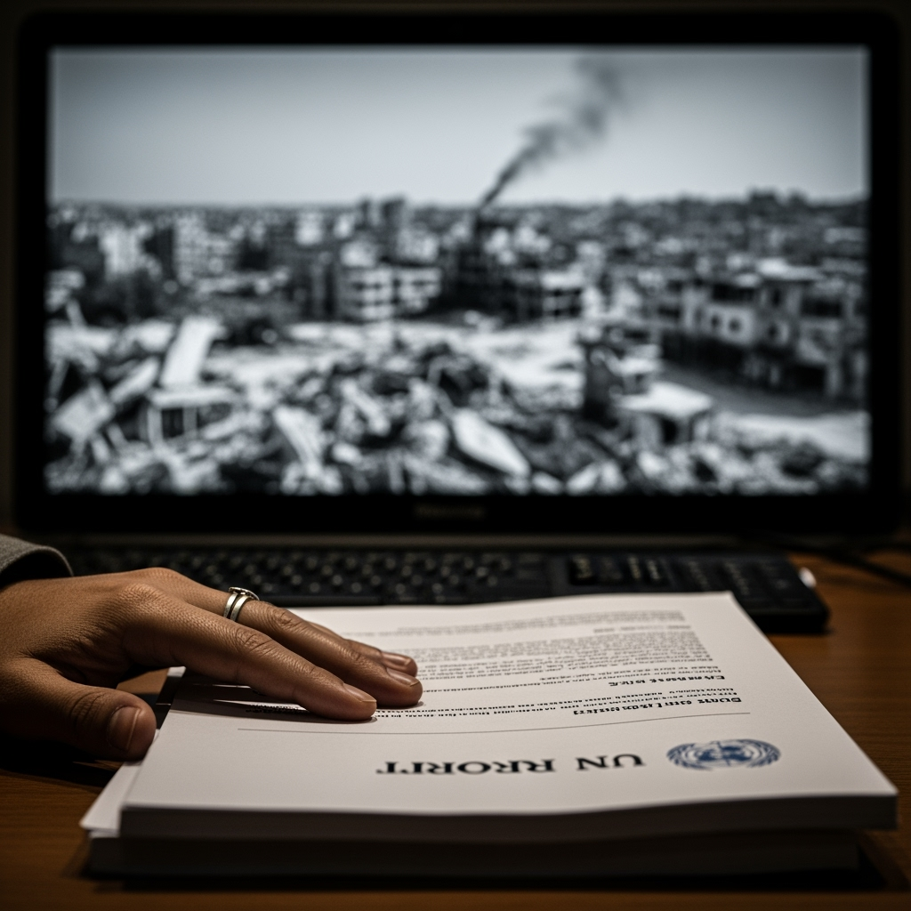 Illustration for: UN Report Accuses Israel of Genocide in Gaza