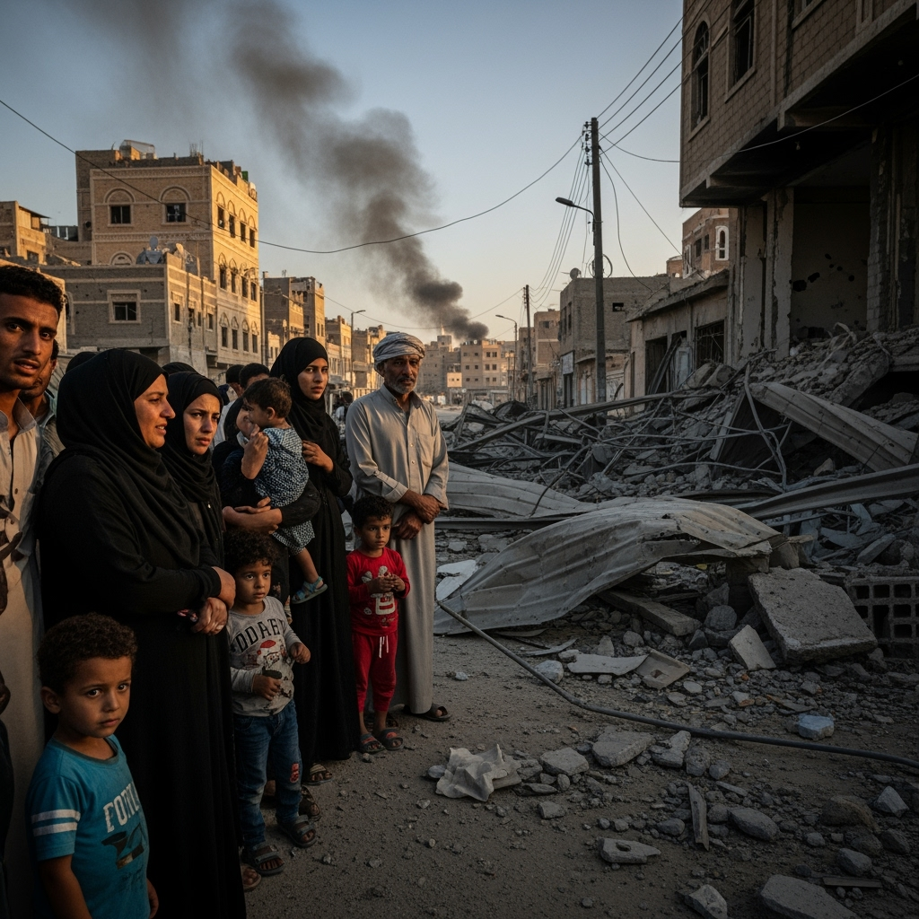 Illustration for: Israeli Airstrikes in Sana'a: Casualties Rise