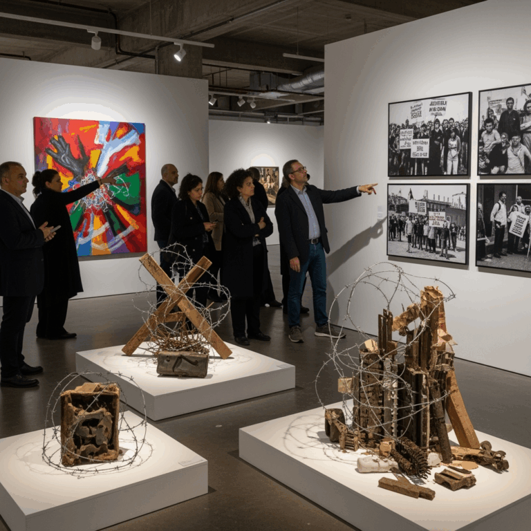 Illustration for: Art Exhibition Reflects Resistance and Memory