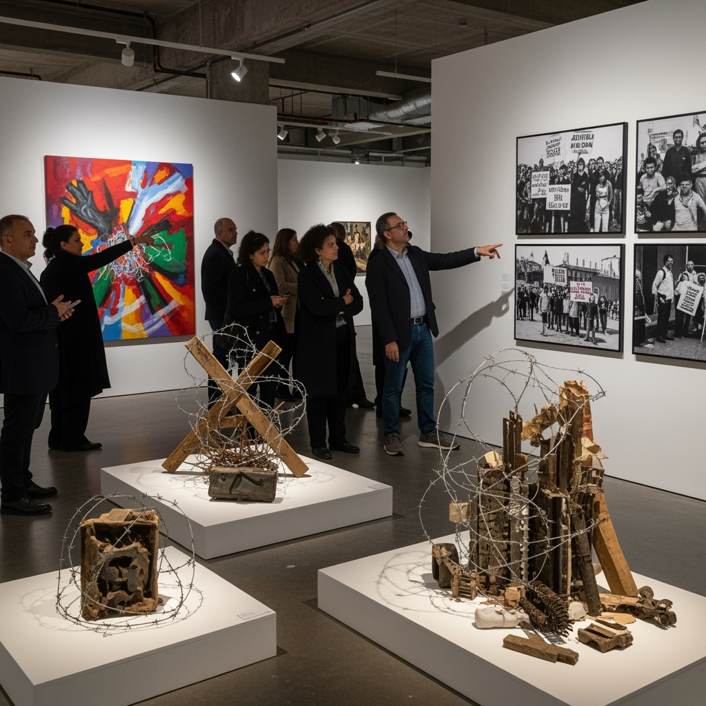 Illustration for: Art Exhibition Reflects Resistance and Memory