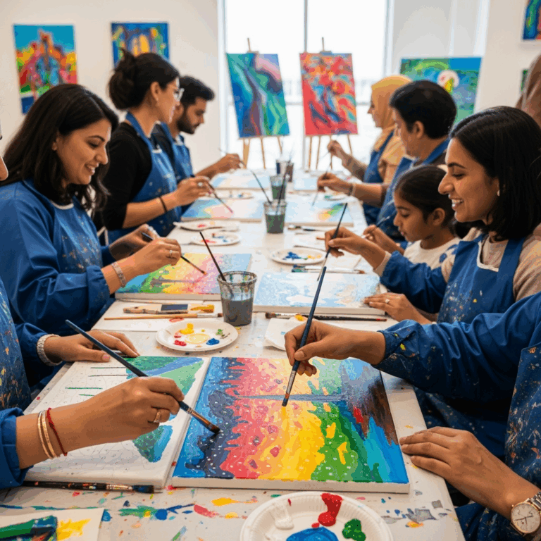 Illustration for: Dubai's Art Event: Healing Through Paint by Numbers