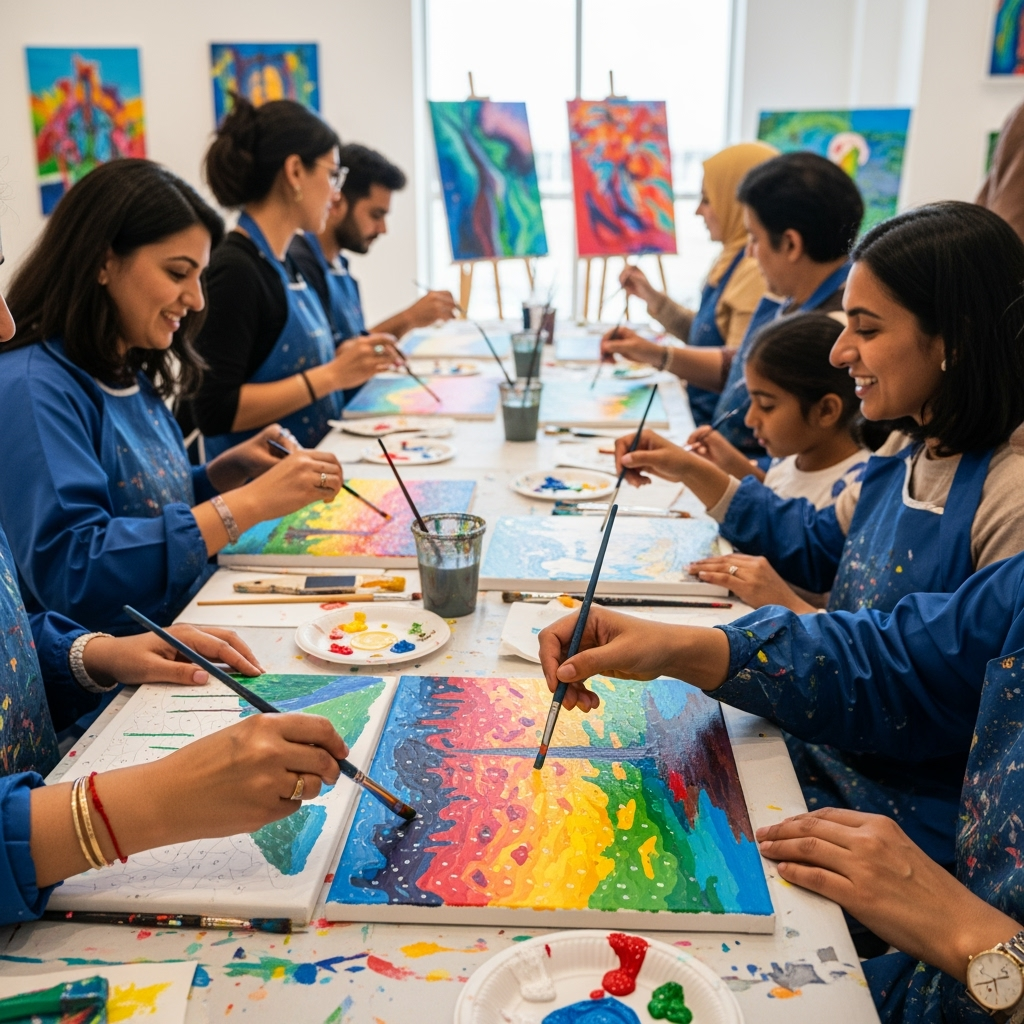 Illustration for: Dubai's Art Event: Healing Through Paint by Numbers