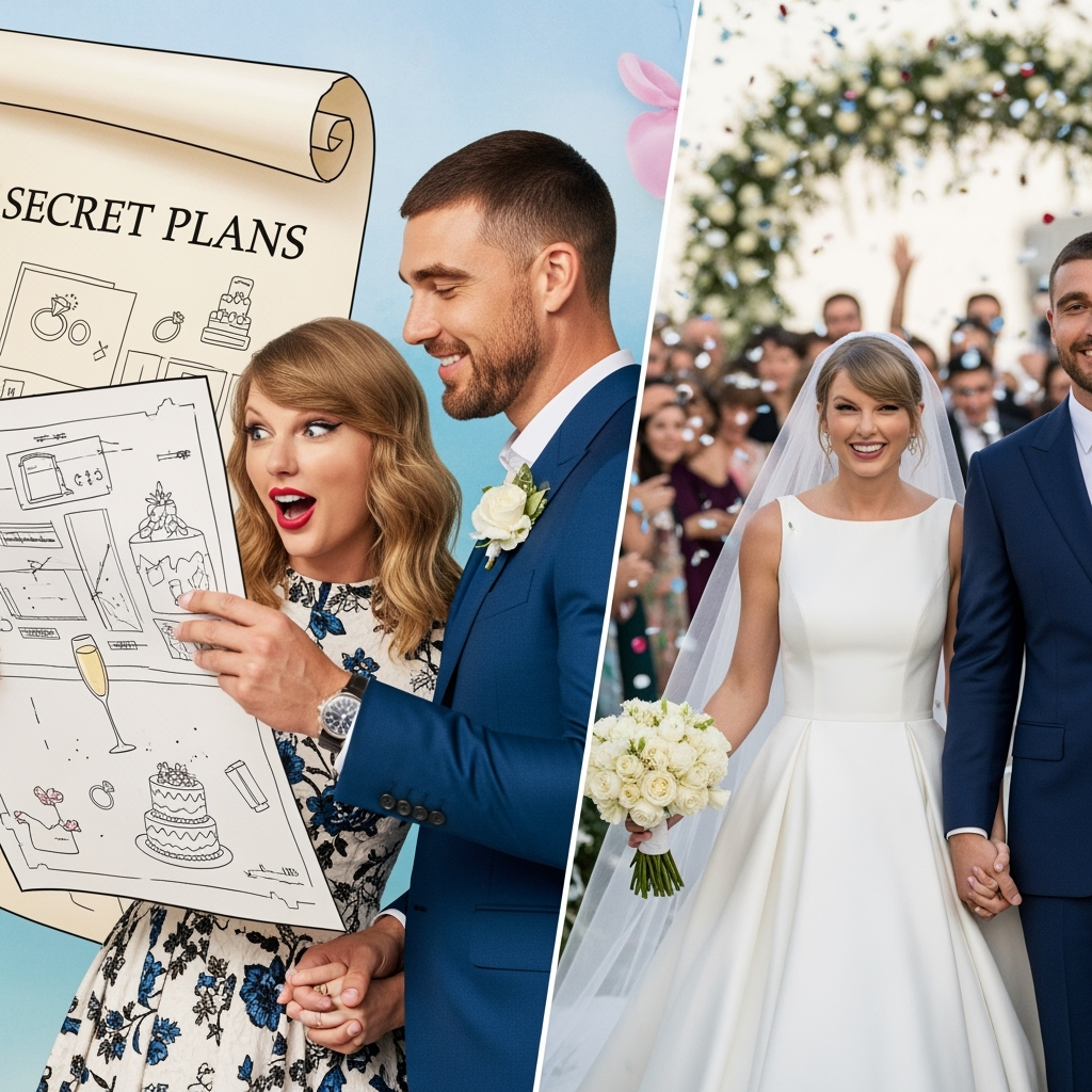Illustration for: Taylor Swift and Travis Kelce's Wedding Plans Revealed