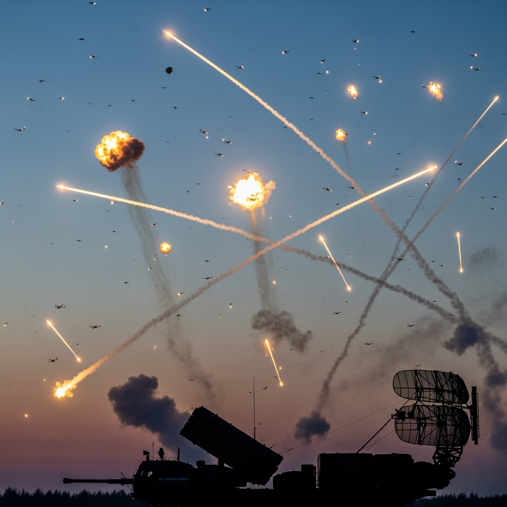 Illustration for: Russian Air Defense Intercepts 92 Ukrainian Drones