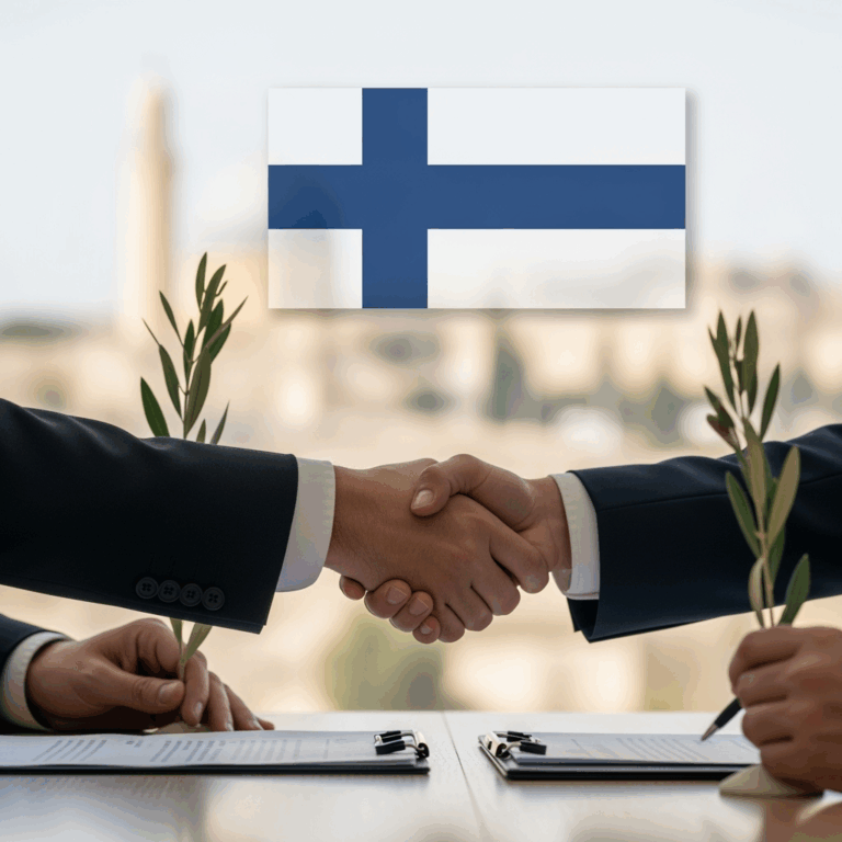 Illustration for: Finland Joins Peace Push for Two-State Solution