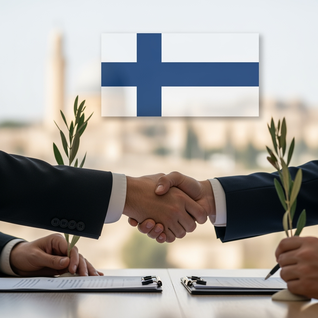 Illustration for: Finland Joins Peace Push for Two-State Solution