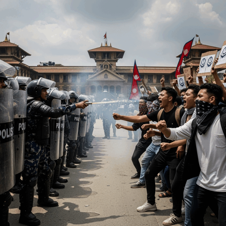 Illustration for: Nepal Unrest: Protests and Government Response