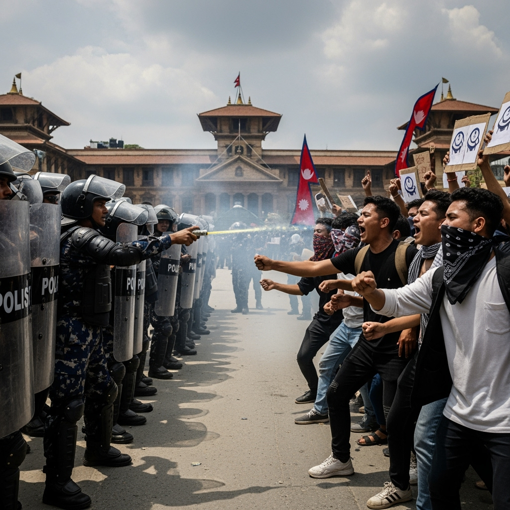 Illustration for: Nepal Unrest: Protests and Government Response