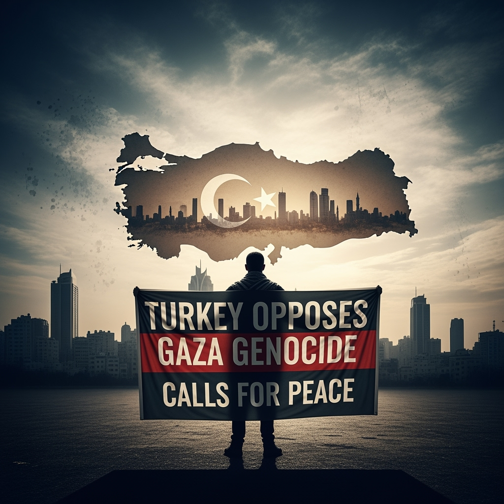 Illustration for: Turkey Opposes Gaza Genocide, Calls for Peace