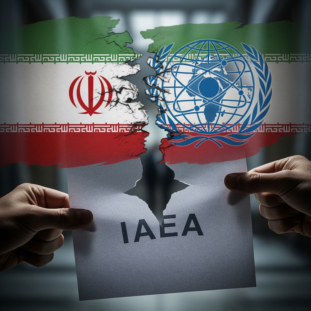 Illustration for: Iran Suspends Cooperation with UN Nuclear Watchdog