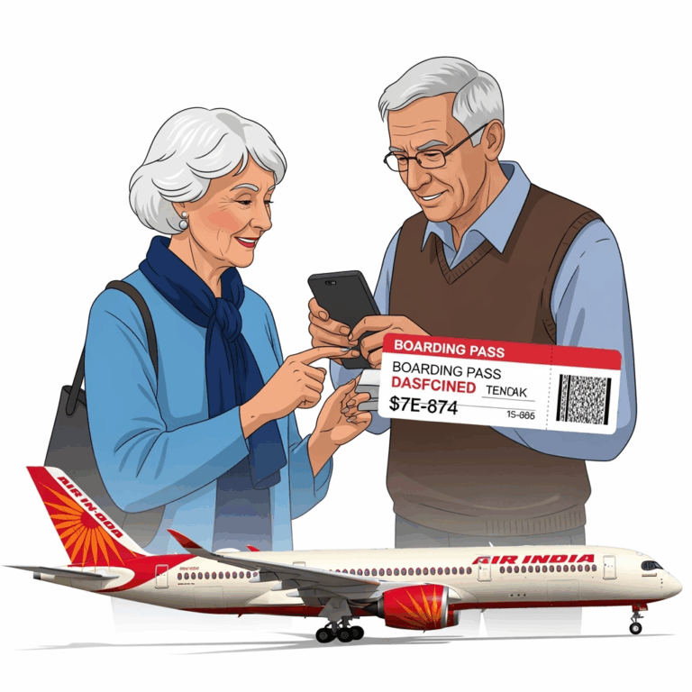 Illustration for: Air India Offers Senior Discounts on Global Flights