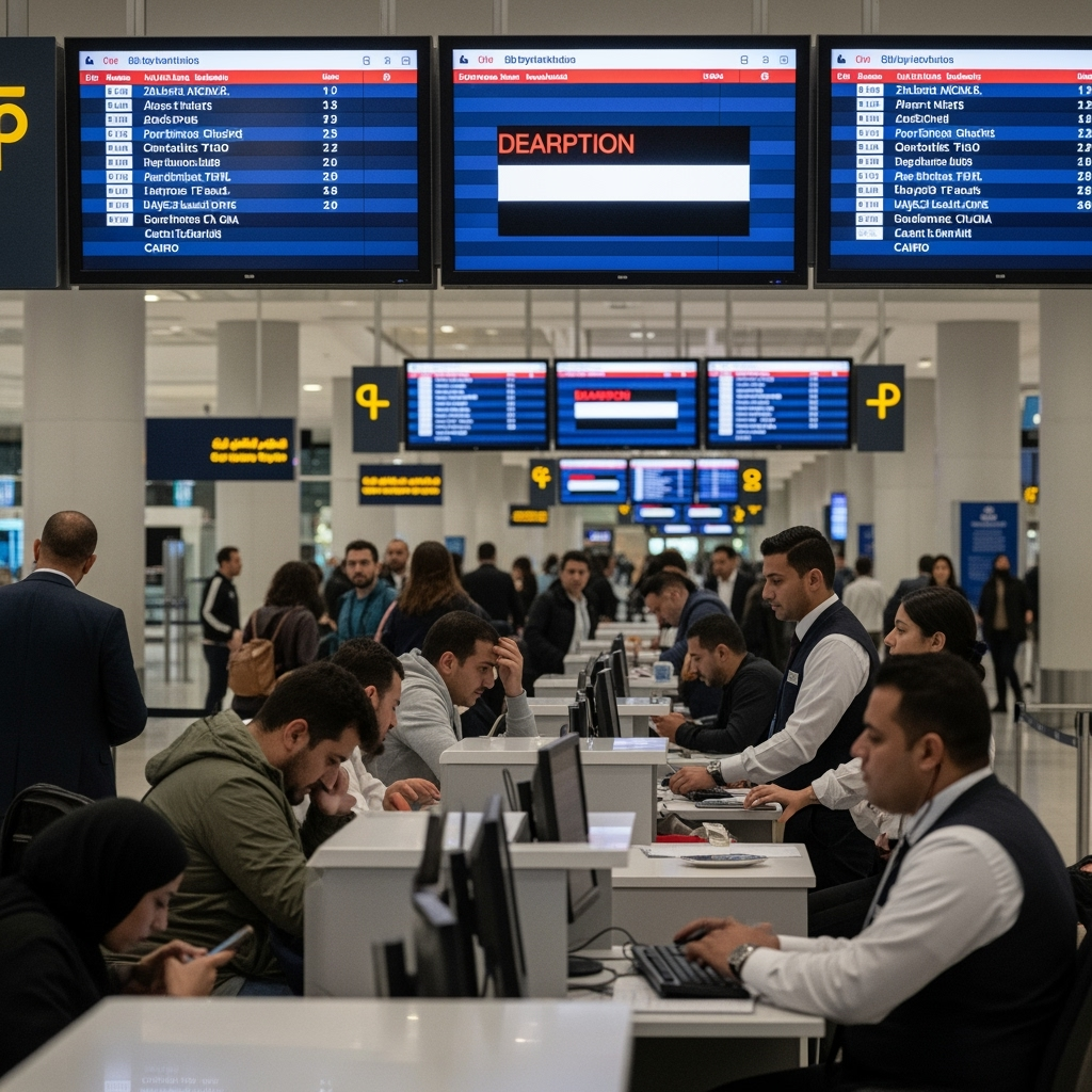 Illustration for: Cairo Airport Delays Due to IT Disruptions