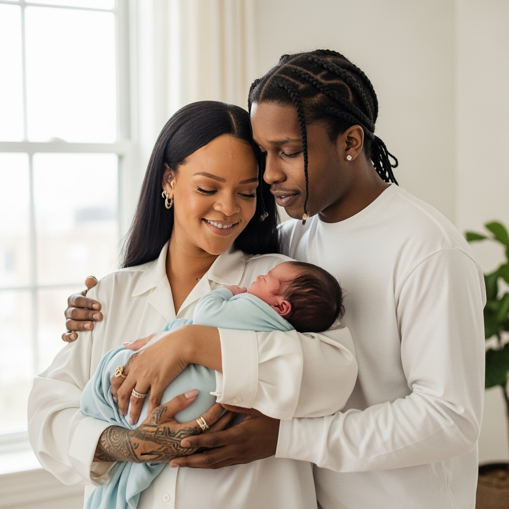 Illustration for: Rihanna Welcomes Baby Girl with A$AP Rocky