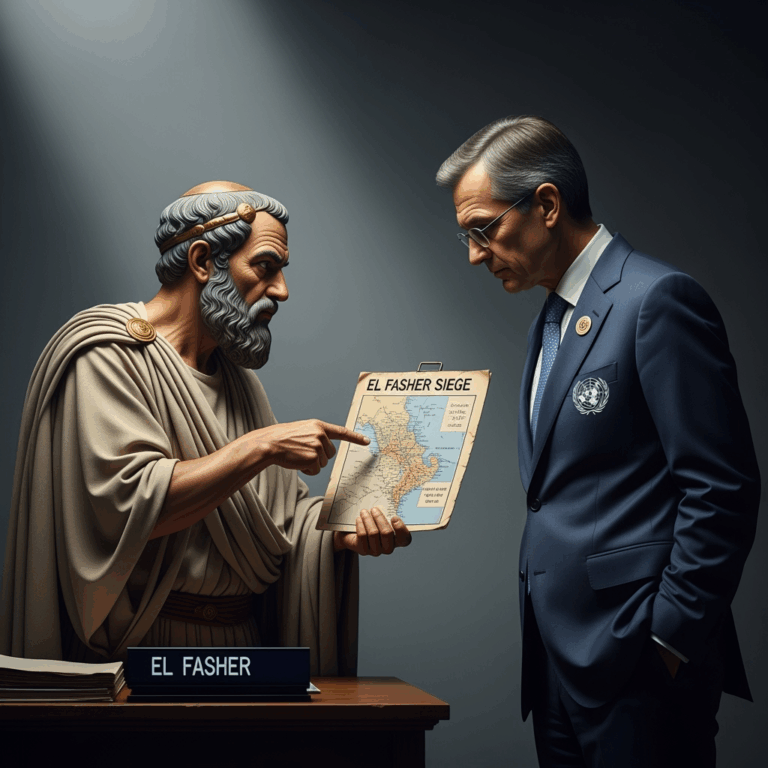 Illustration for: UN Questioned on El Fasher Siege by History