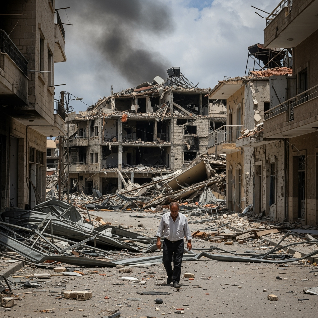 Illustration for: Israeli Airstrikes Cause Major Damage in Southern Lebanon