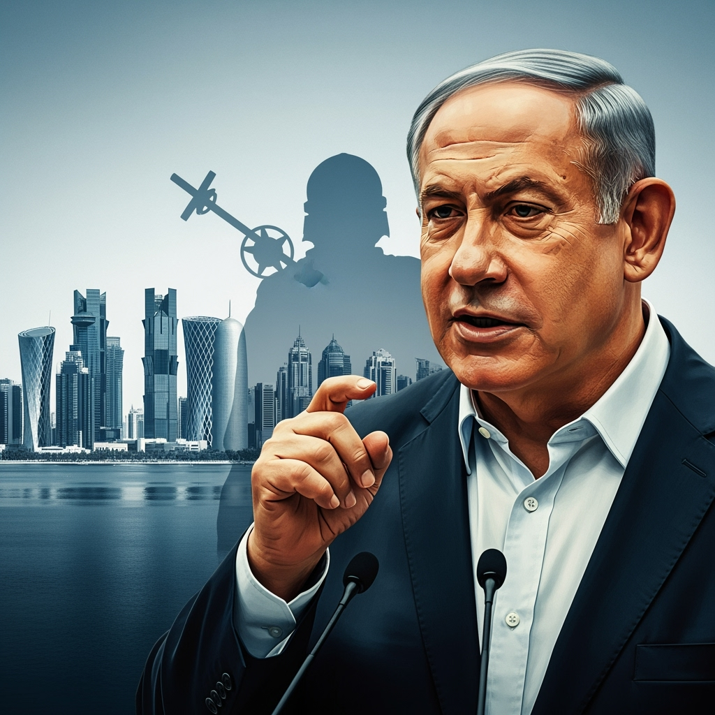 Illustration for: Netanyahu Justifies Strike on Hamas in Qatar