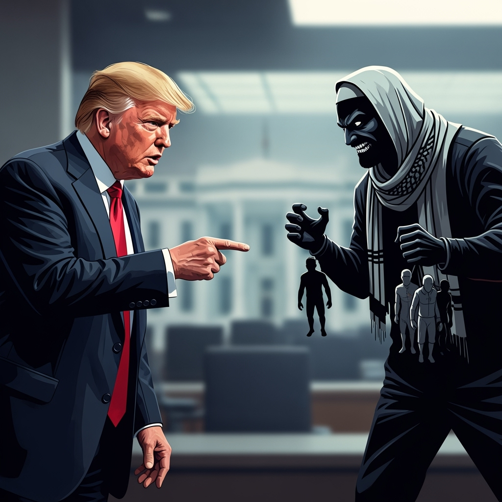 Illustration for: Trump Threatens Hamas Over Hostages
