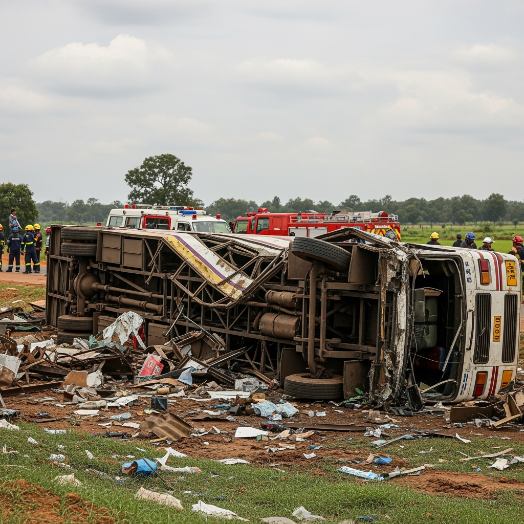 Illustration for: Sri Lanka Bus Crash Claims 15 Lives