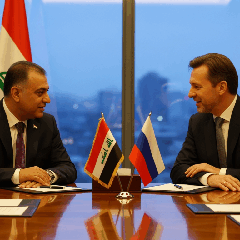 Illustration for: Iraq and Russia Discuss Security Cooperation