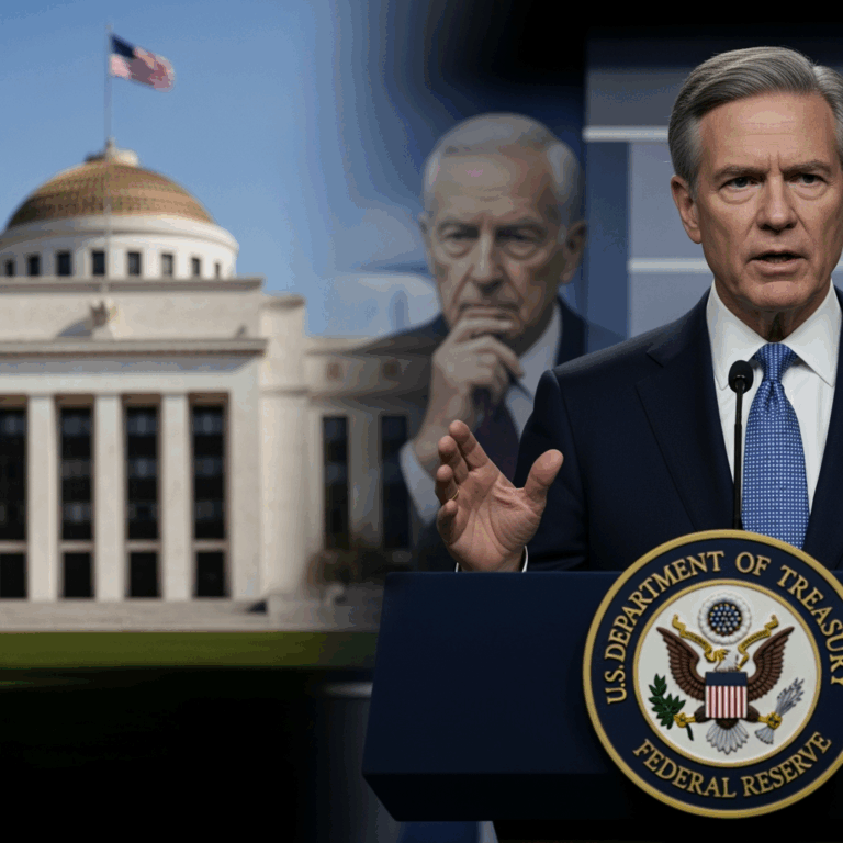 Illustration for: U.S. Treasury Secretary Criticizes Federal Reserve