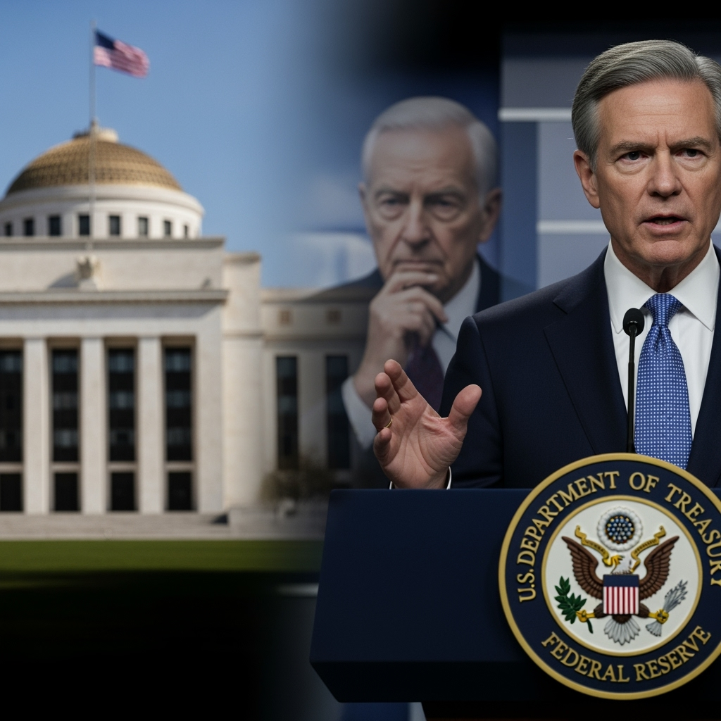 Illustration for: U.S. Treasury Secretary Criticizes Federal Reserve