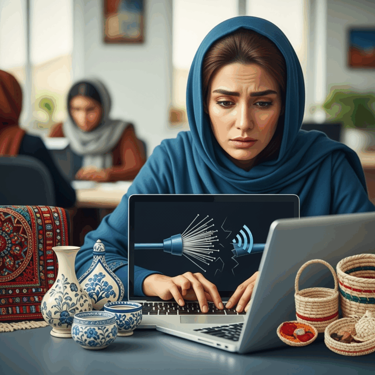 Illustration for: Afghan Fiber-Optic Ban Hits Women-Led Businesses