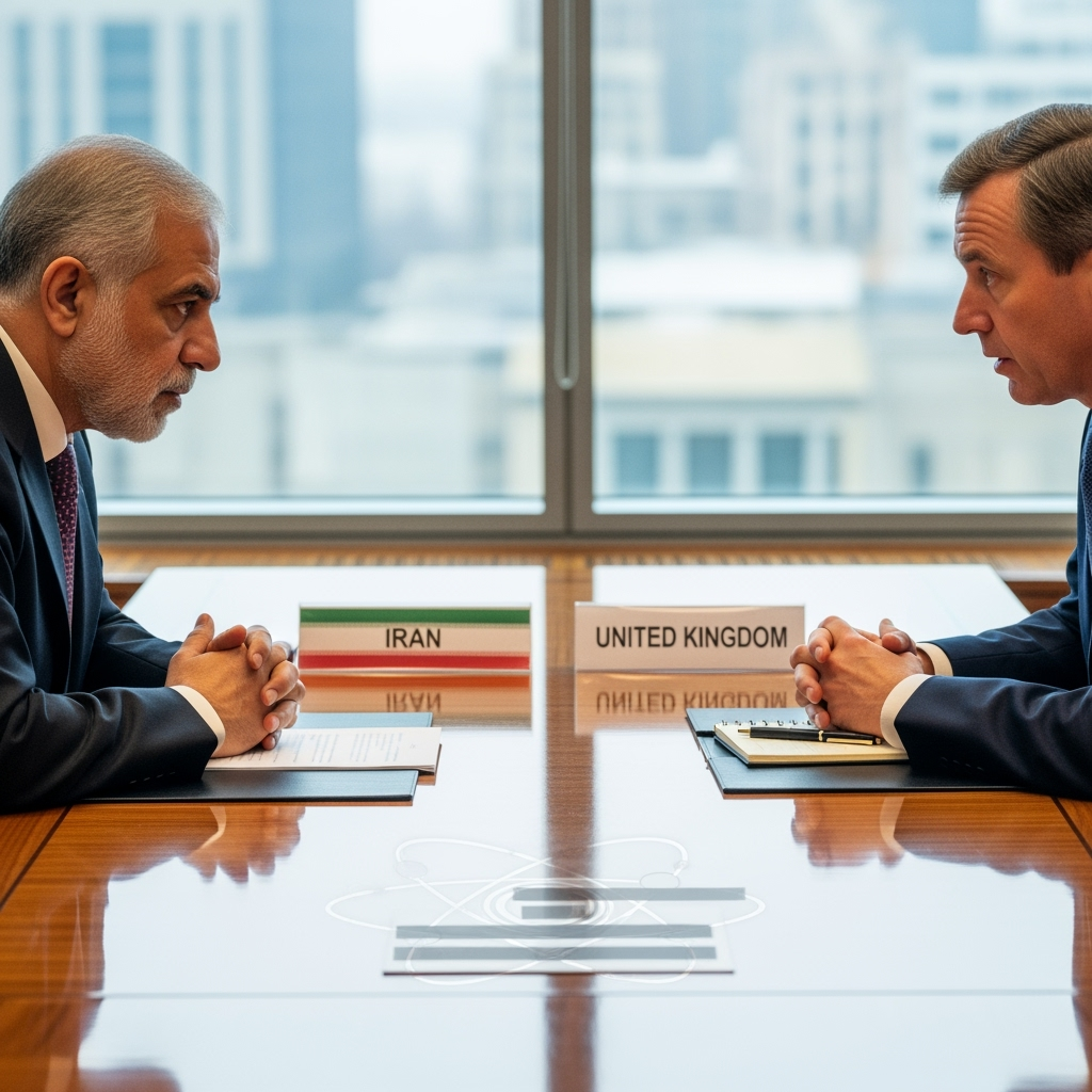 Illustration for: Iran and UK Discuss Nuclear Negotiations and Snapback