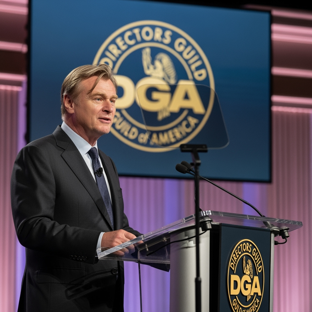 Illustration for: Christopher Nolan Leads Directors Guild of America