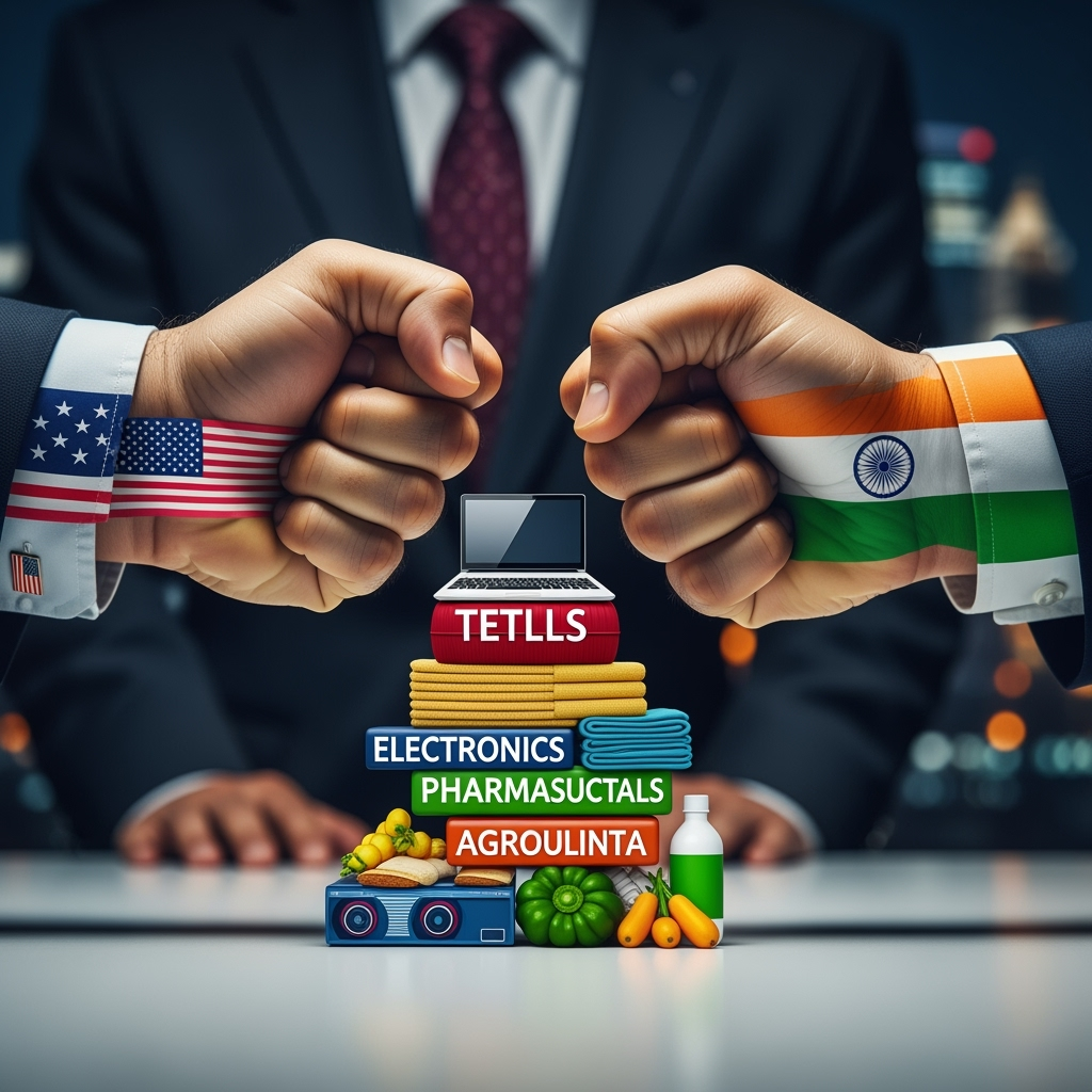 Illustration for: US-India Trade Negotiations and Import Tensions