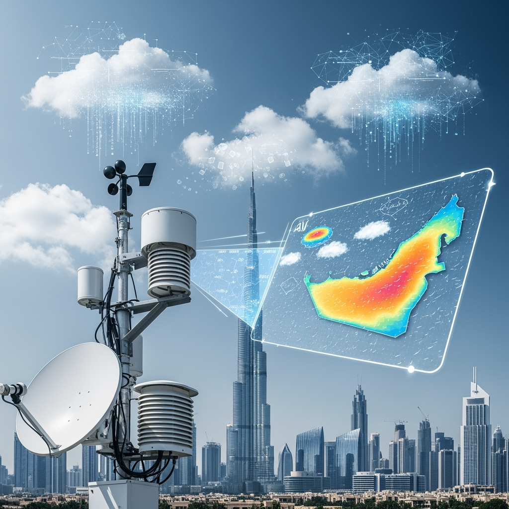 Illustration for: AI's Role in Weather Forecasting in the UAE