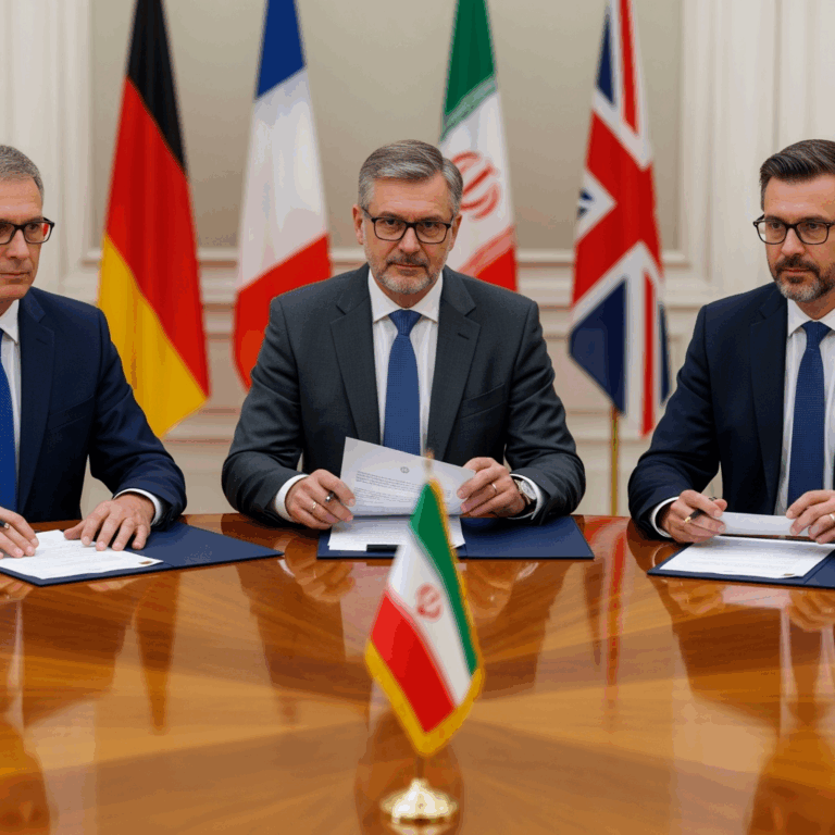Illustration for: European Troika Reaffirms Conditions on Iran Sanctions